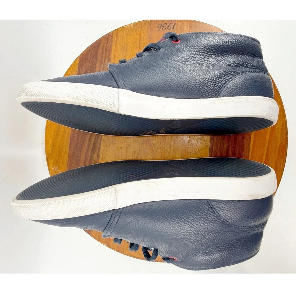 Lacoste Asparta Men's Leather Chukka Sneakers Size 9 Navy Blue Preppy Streetwear